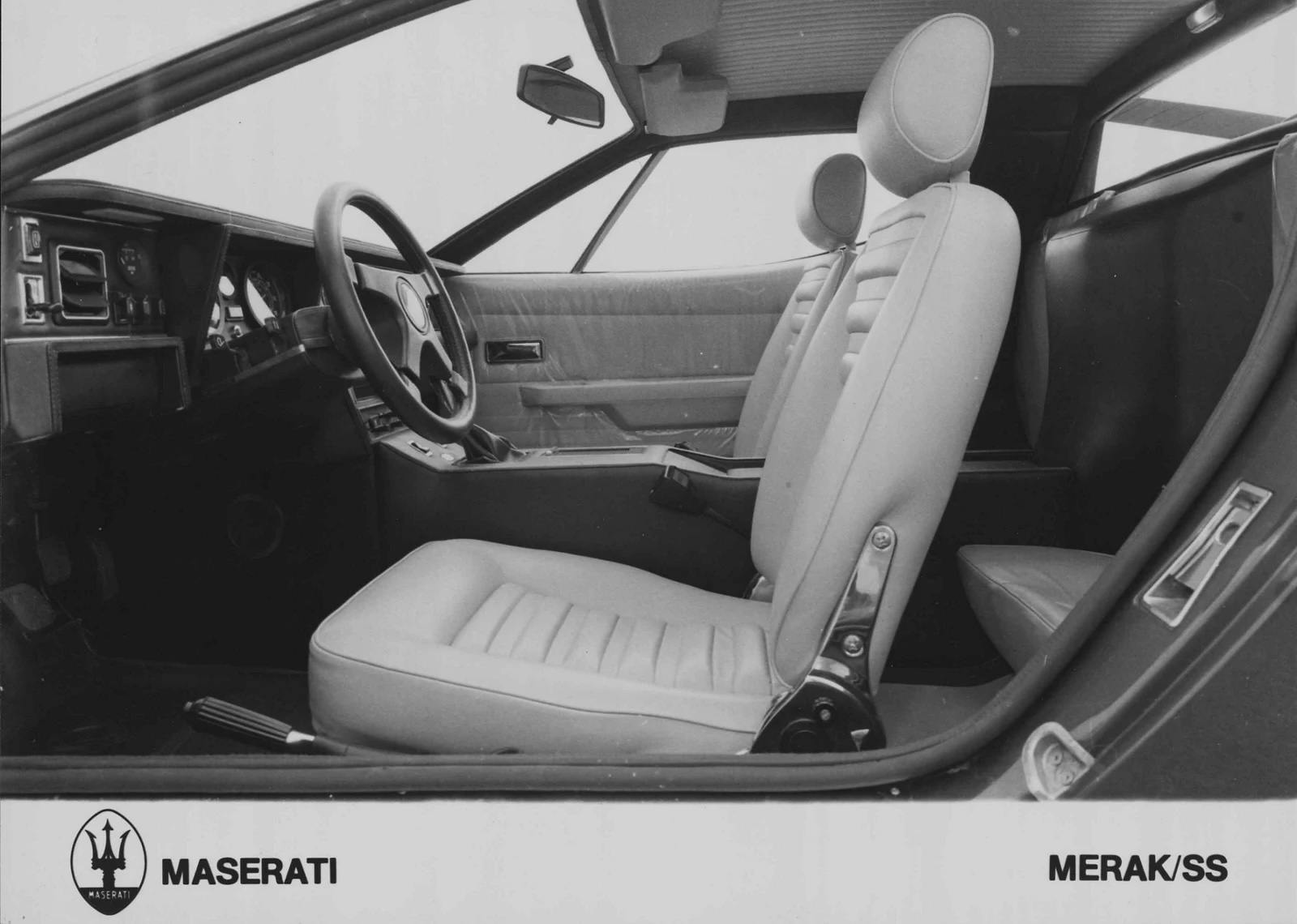 Maserati Merak black white interior