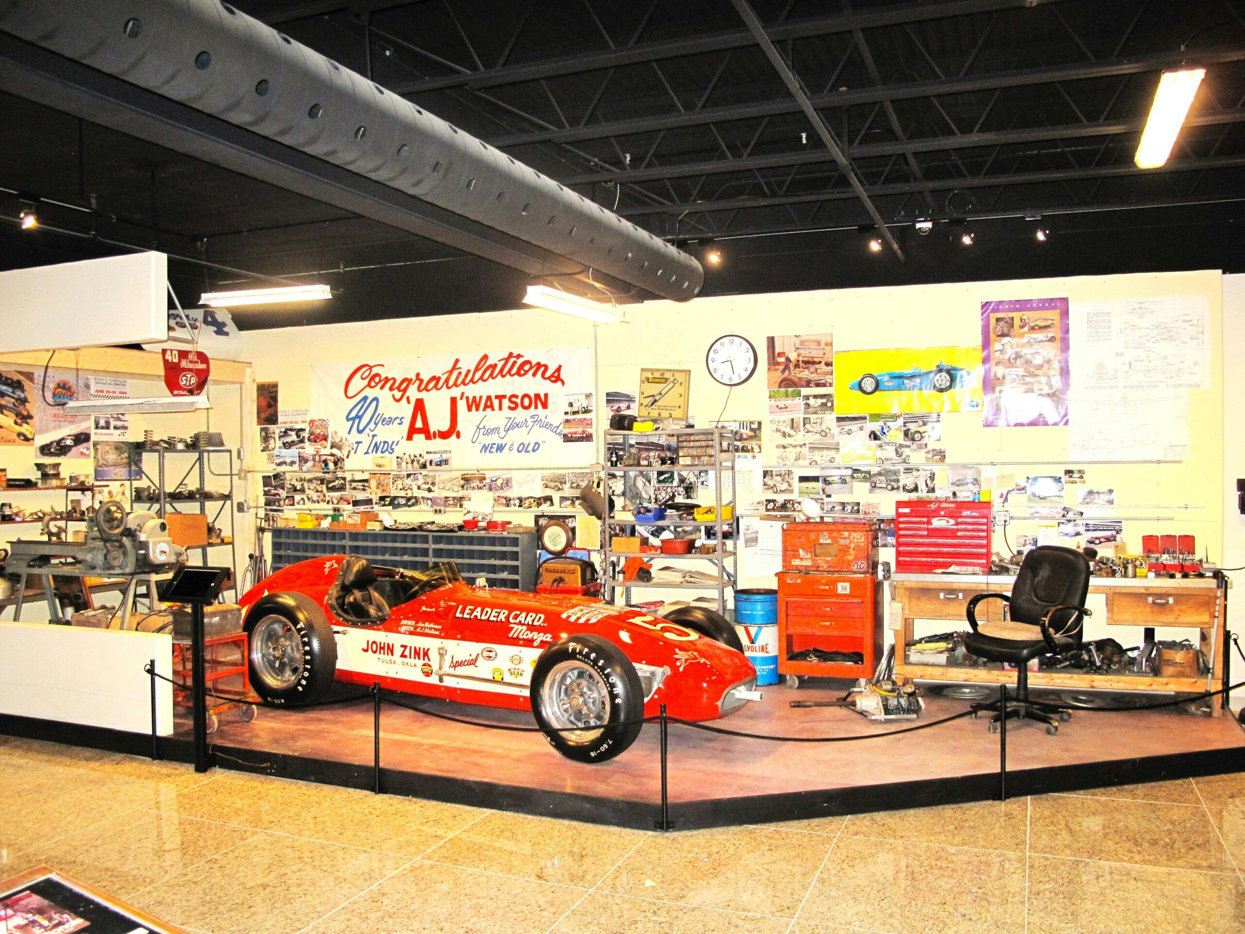 Museum of American Speed AJ Watson John Zink race display
