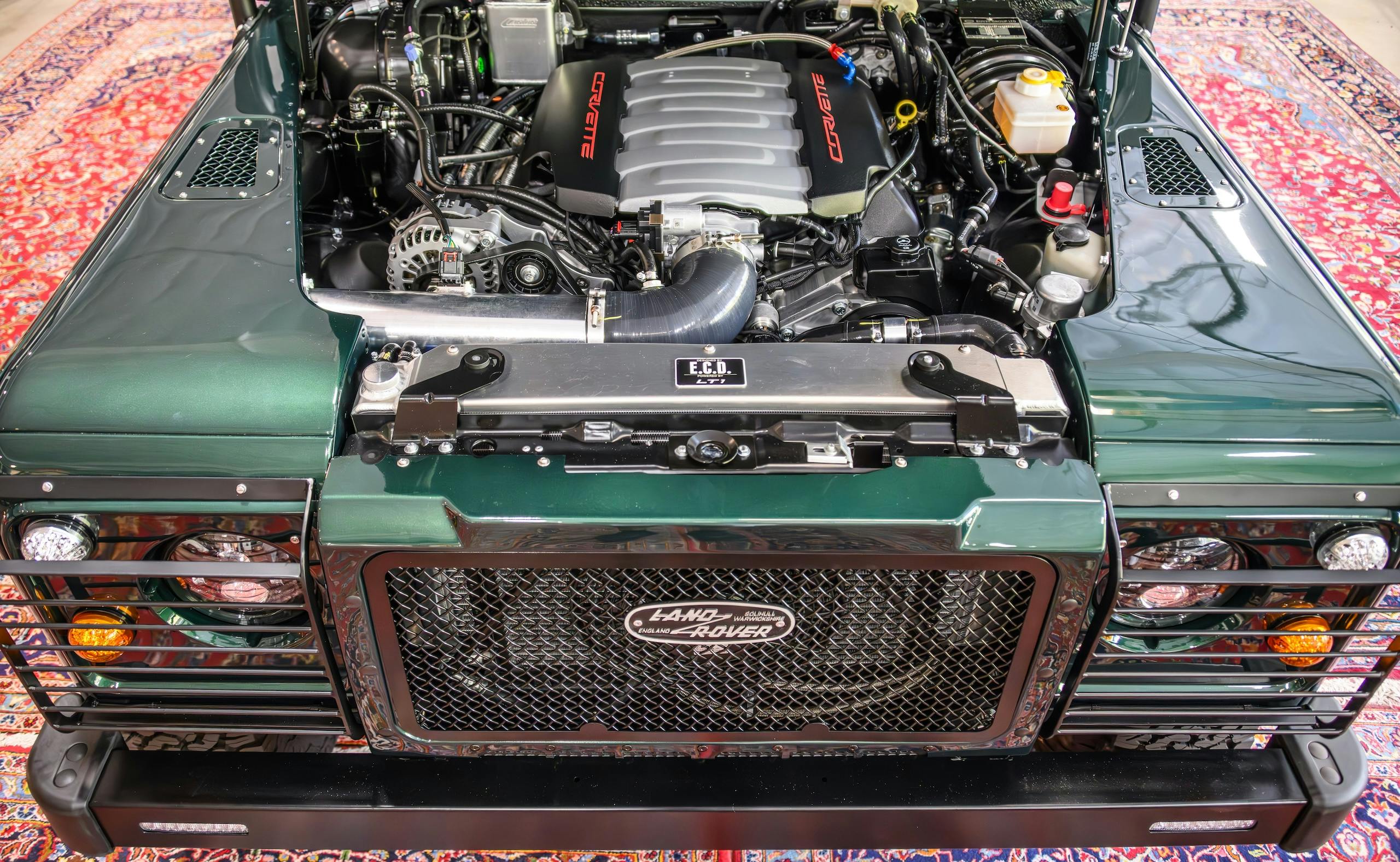 ECD Custom Range Rover Corvette engine bay full