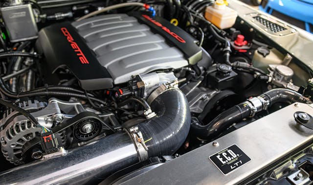ECD Custom Range Rover engine bay Corvette crate engine