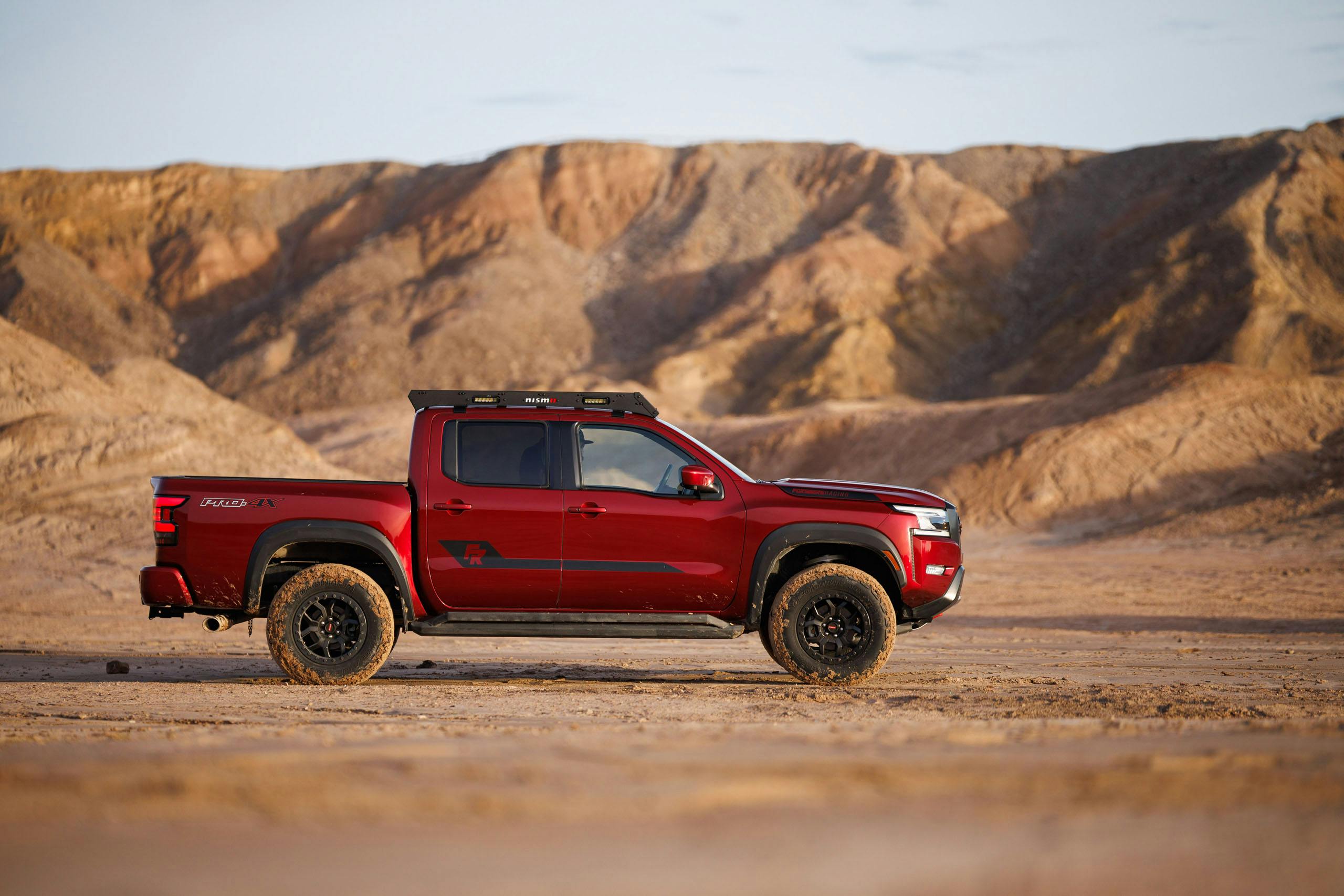 Nissan Frontier Forsberg Edition exterior demo truck side profile in desert