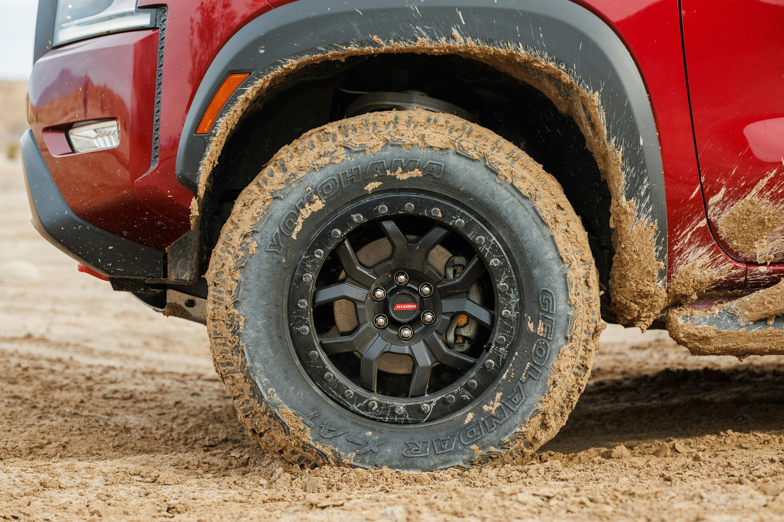 Nissan Frontier Forsberg Edition exterior demo truck beadlock wheel and tire detail