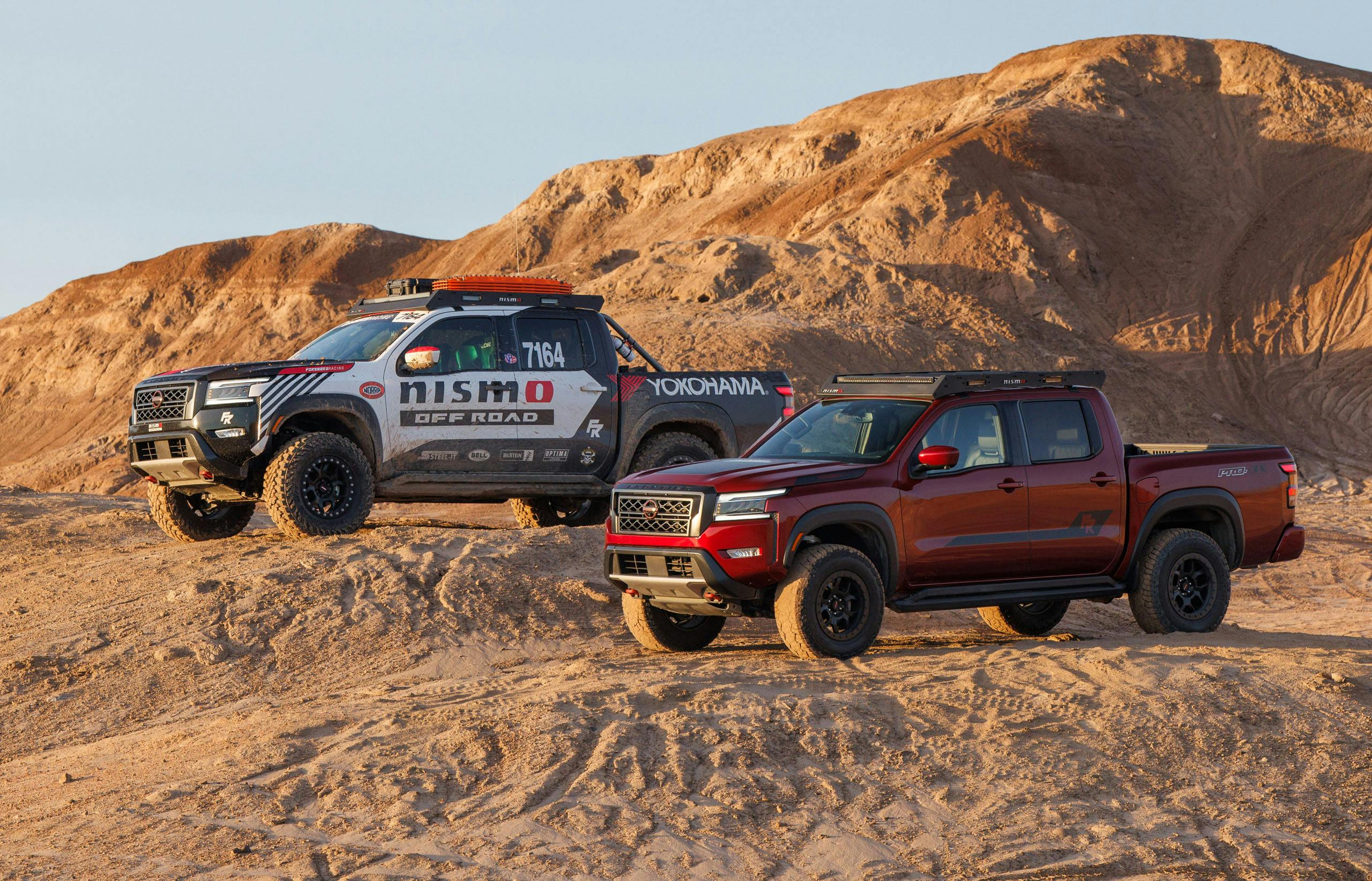 Nissan Frontier Forsberg Edition exterior demo truck and race truck front three quarter