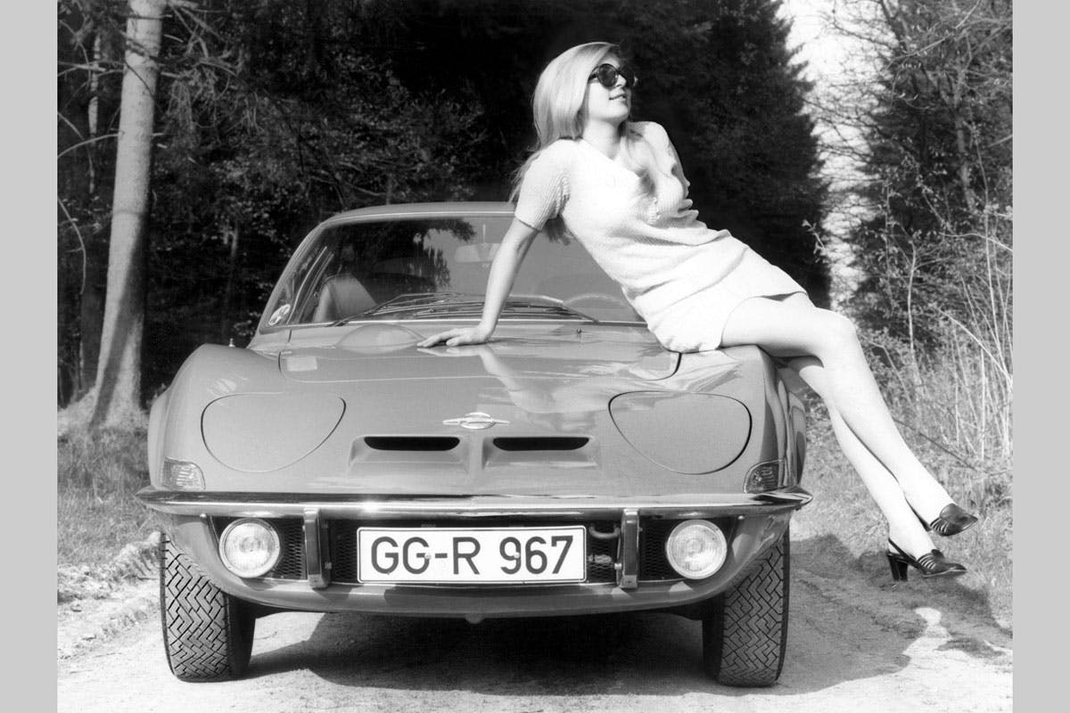 Opel GT hood model black white front