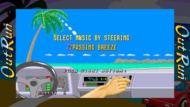 OutRun by Sega video game start button home screen