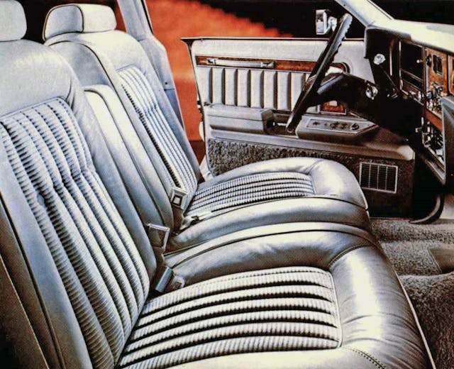 Split bench seat of the 1975 Mercury Grand Marquis