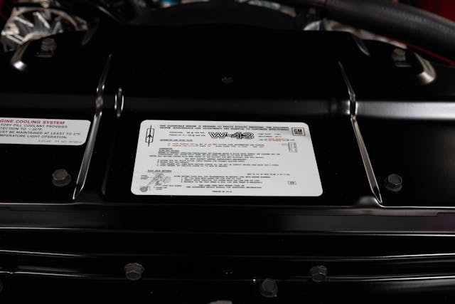 Autorama Oldsmobile 4-4-2 engine info sticker
