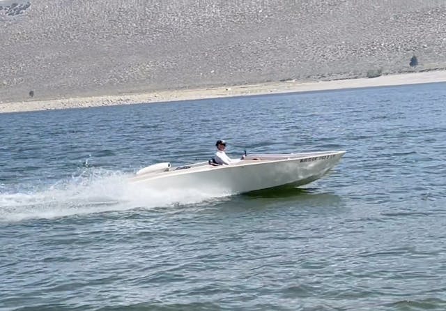 1960s V-Drive boat at speed