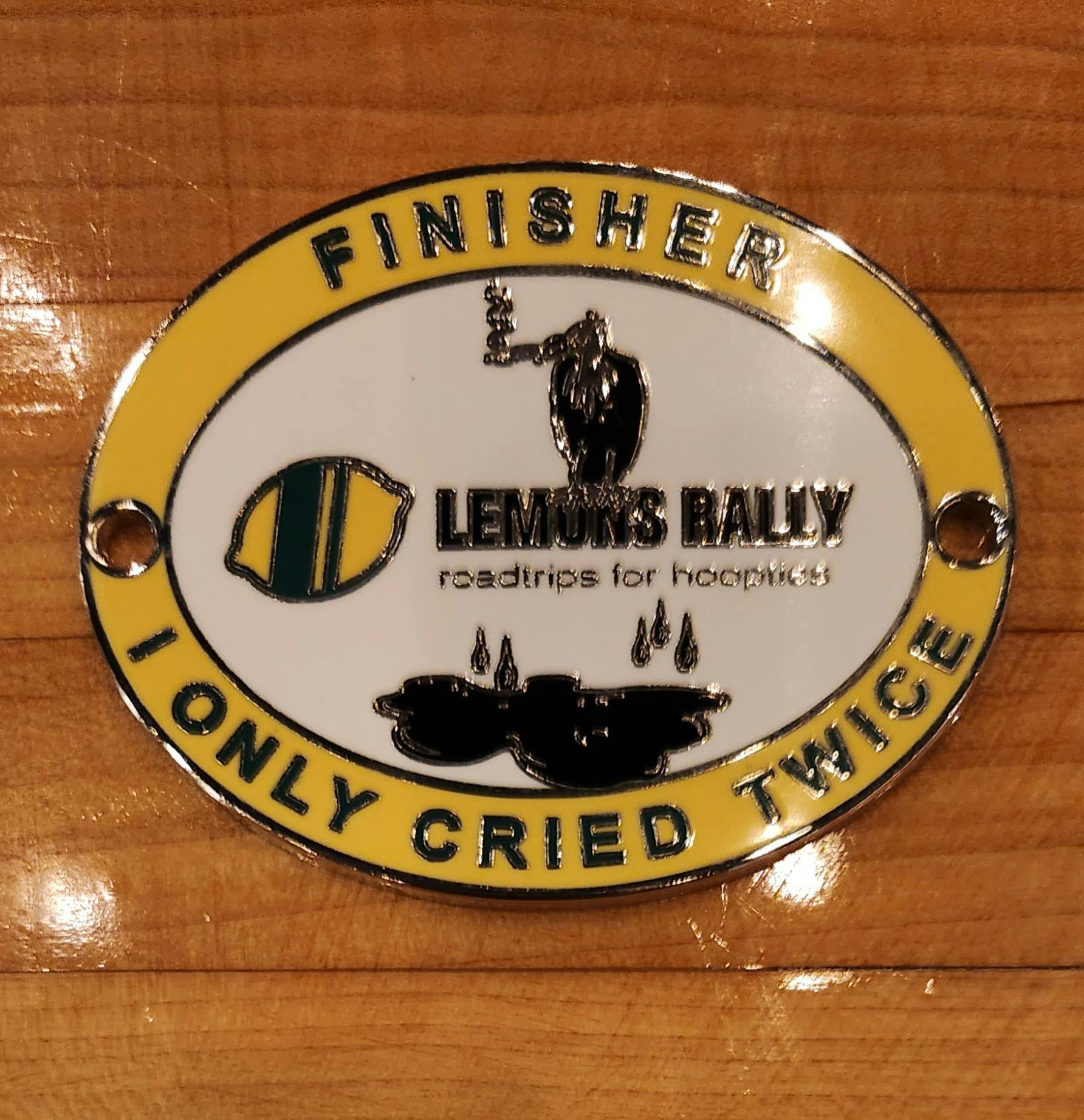 Lemons Rally series finisher medal