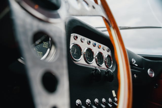1964 Lamborghini 350 GT gauges steering wheel dash