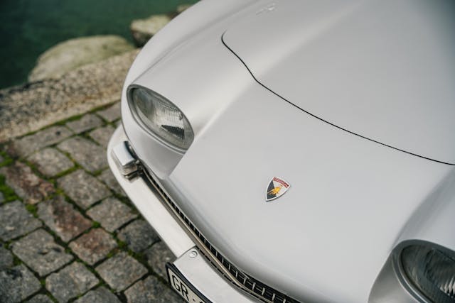 1964 Lamborghini 350 GT nose close up headlights badge