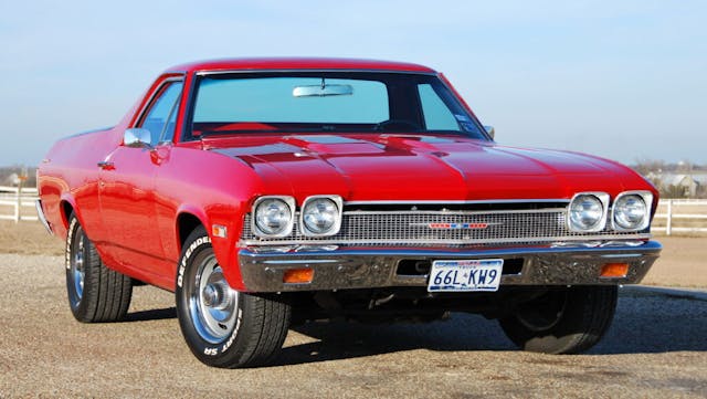 1968 Chevrolet El Camino front closeup red