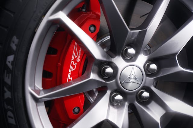 2024 Dodge Charger Daytona Scat Pack wheel center cap and brake caliper details