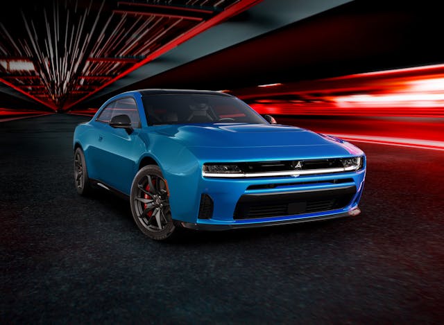 2024 Dodge Charger blue front three quarter