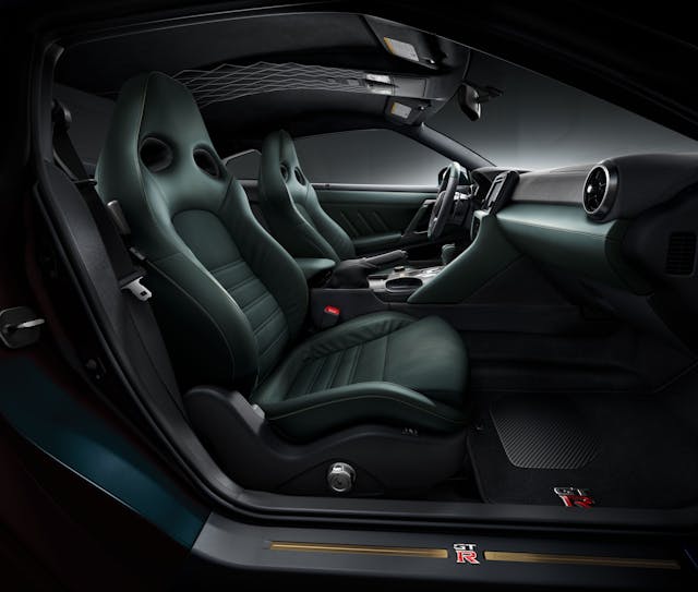 2024 Nissan GT-R T-Spec Takumi Edition interior Mori Green interior trim