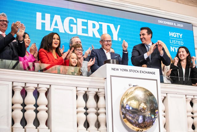 Hagerty listing day NYSE bell ringing