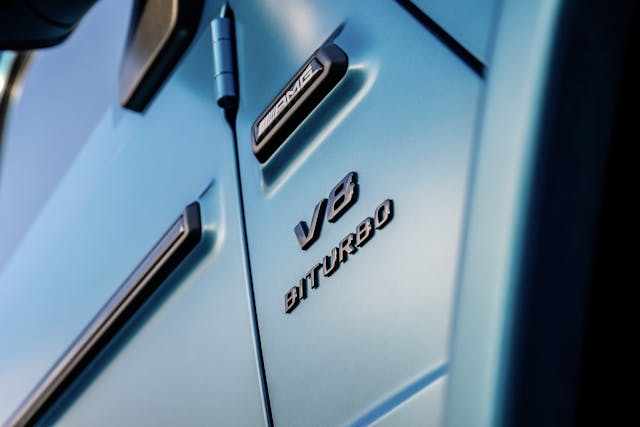 2025 Mercedes-AMG G63 profile AMG Exterior Carbon Fiber Package Hyper Blue Magno v-8 exhaust v8