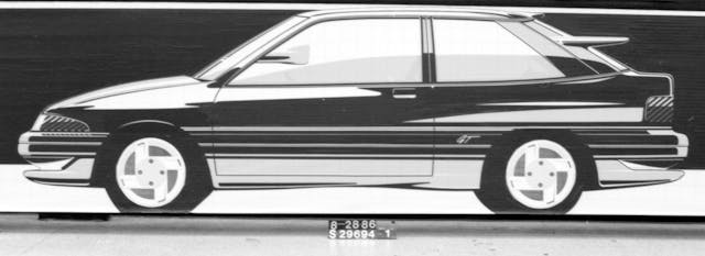 CT20 Ford Escort design drawing side profile