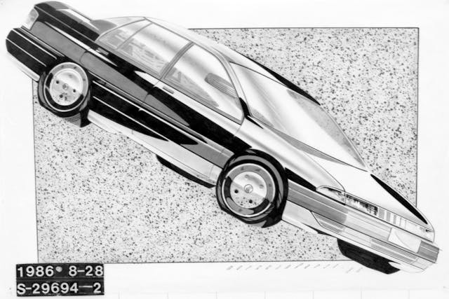 Mercury Ford design Tracer Escort drawing mock up art