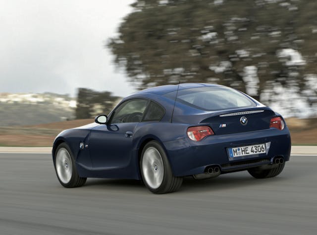 2006 BMW Z4 M Coupe rear three quarter road action