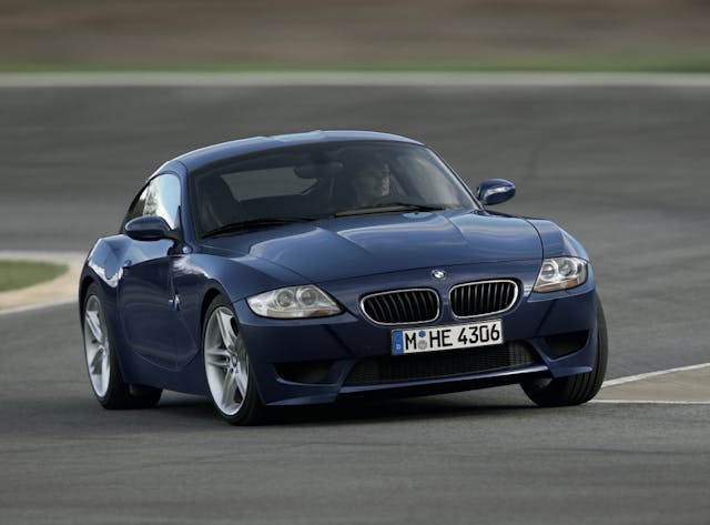 2006 BMW Z4 M Coupe front three quarter track action