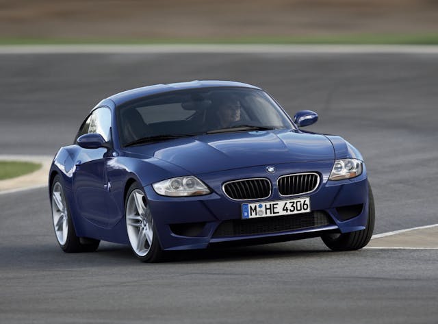 2006 BMW Z4 M Coupe front three quarter track action