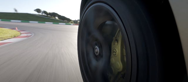Range Rover Sport SV track action wheel tire brake closeup
