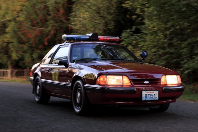 1988 Fox Body Ford Mustang SSP front three quarter