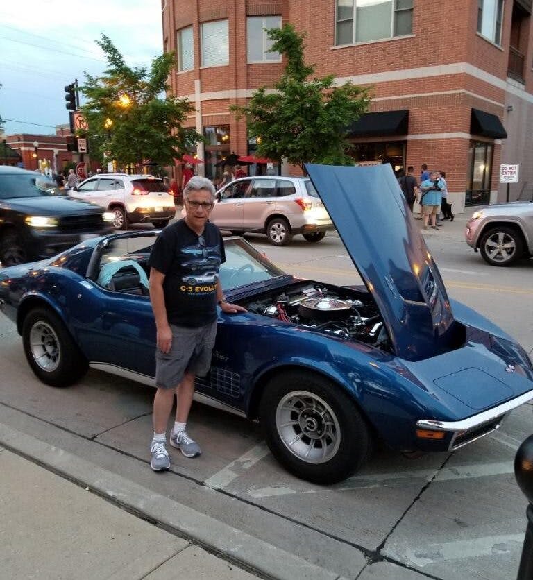 Frank Pope with his ’72 Vette at a local show
