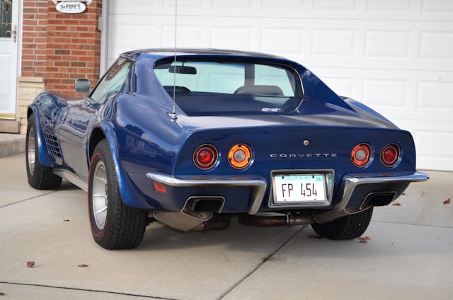 License plate advertises Corvette 454 engine