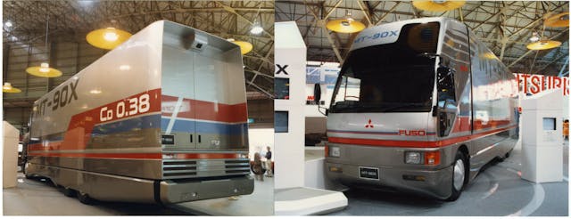 MT-90X bus rear and front three quarter