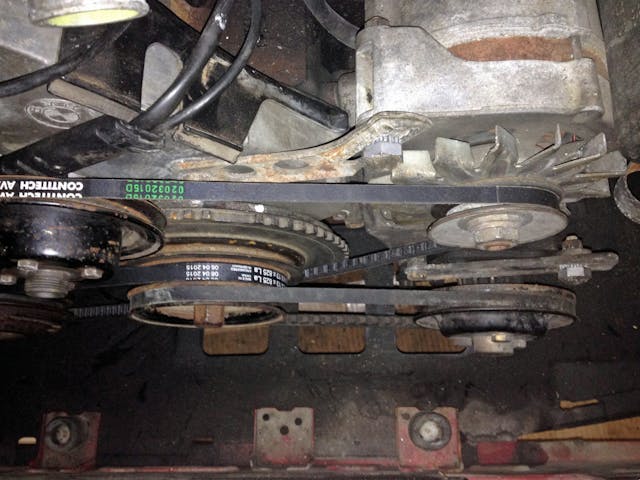 Nissan Armada engine bay serpentine belt