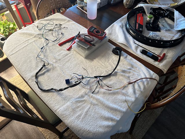 Xr600r wiring harness on table
