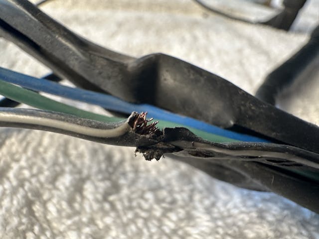 damaged wiring harness