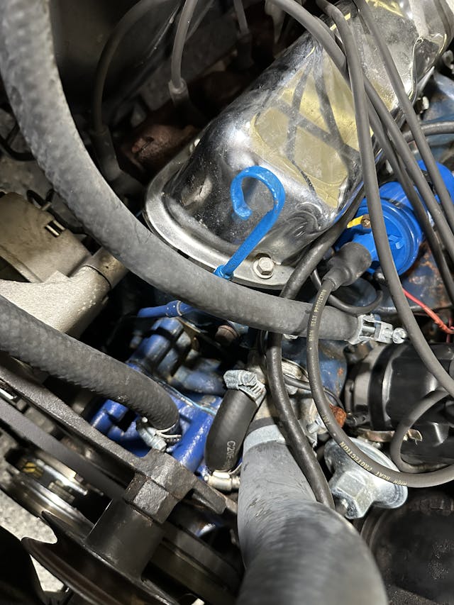 1966 Ford Mustang dipstick detail