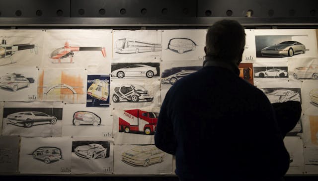 Marcello Gandini car design drawings Turin Museum