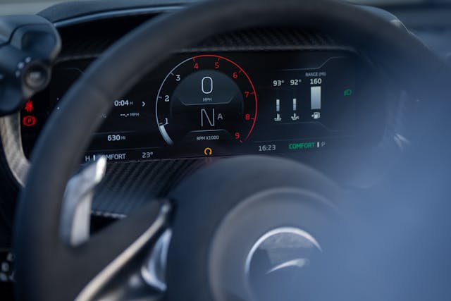 2024 McLaren 750S interior dash digital gauge