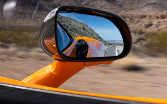 2024 McLaren 750S side mirror road driving action