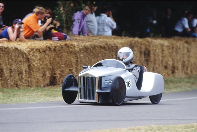 Rolls-Royce Soap box derby car on track at Goodwood 2