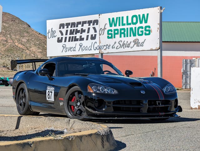Custom Viper Track car willow springs sign backdrop