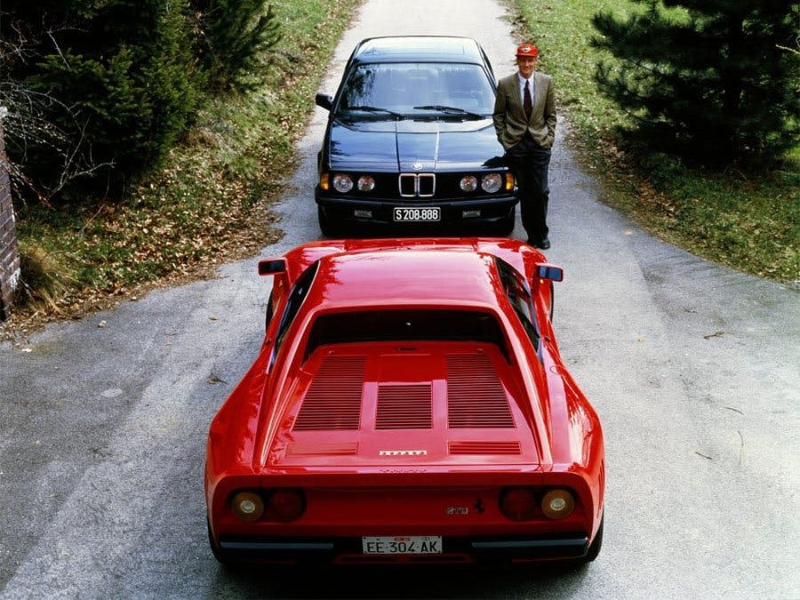 Niki Lauda with his 288 GTO, s/n 58329