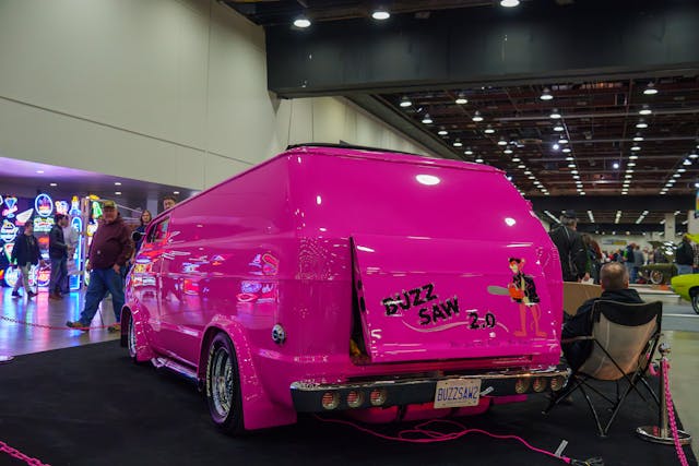 Buzz Saw 2.0 detroit autorama 2024 custom van pink panther