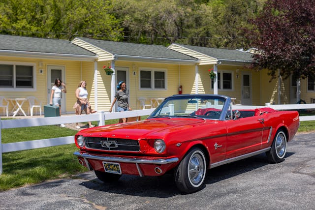 1965-Ford-Mustang front three quarter red convertible