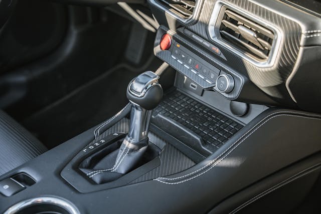 2024 Ford Mustang EcoBoost Convertible Premium interior shifter detail
