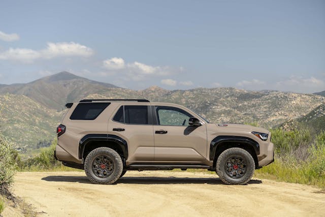 2025 Toyota 4Runner TRD Pro exterior side profile in mountains