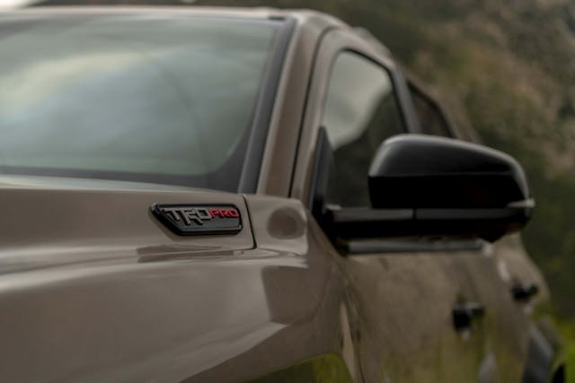 2025 Toyota 4Runner TRD Pro exterior TRD Pro hoodbadge detail