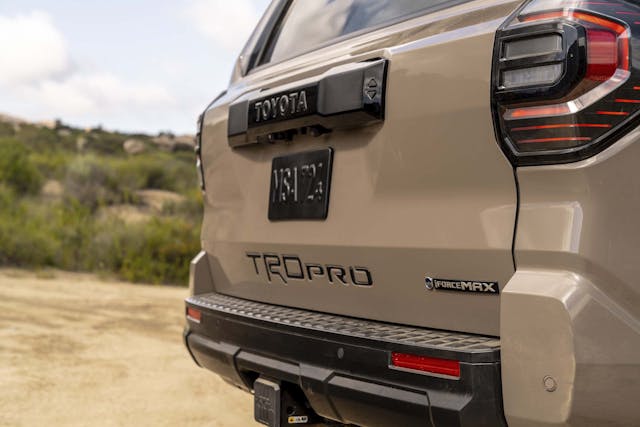 2025 Toyota 4Runner TRD Pro exterior rear tailgate area tan