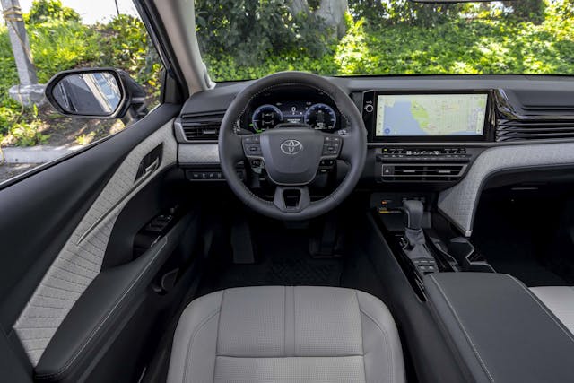 2025 Toyota Camry XLE interior driver's POV of dashboard area