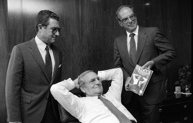 Lee Iacocca Poses With Bantam Books