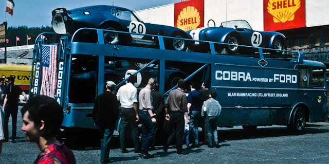 Alan Mann Racing transporter Cobra Daytona Coupe